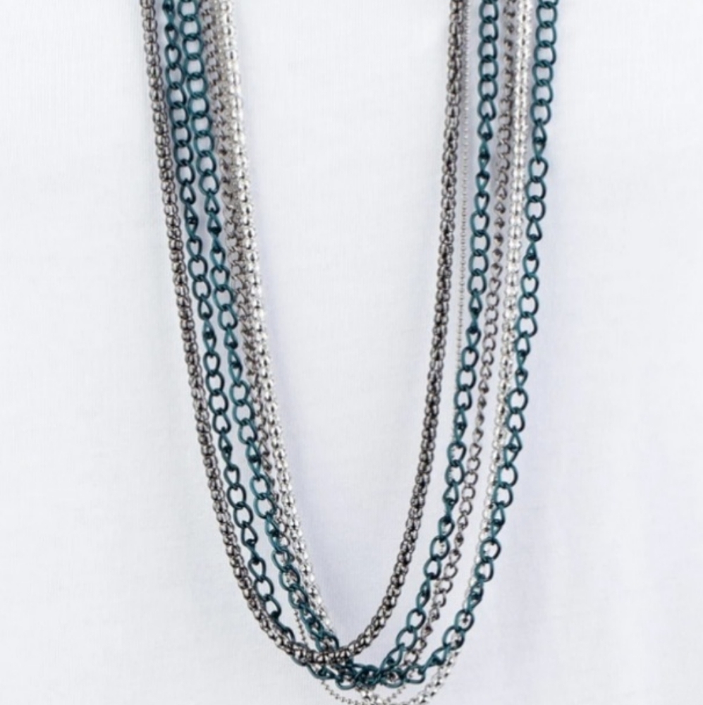 Blue necklace/earrings paparazzi